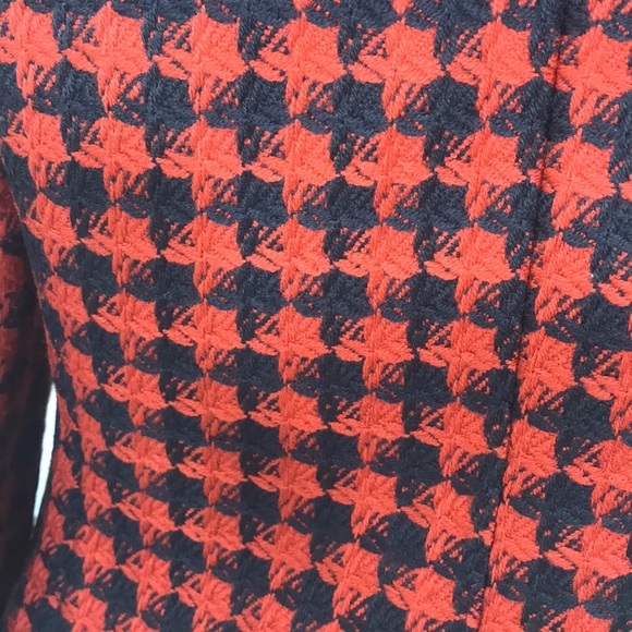 Kasper tweed red black houndstooth jacket blazer - Picture 4 of 7